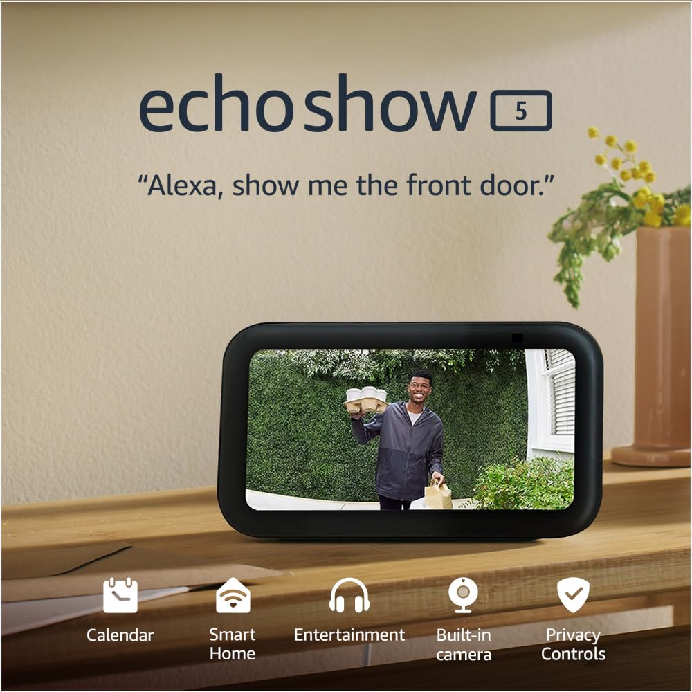 Amazon Echo Show 5 (Newest Gen) Smart Display with Alexa | 5.5" Touchscreen | Bluetooth, Wi-Fi & Enhanced Sound | Charcoal