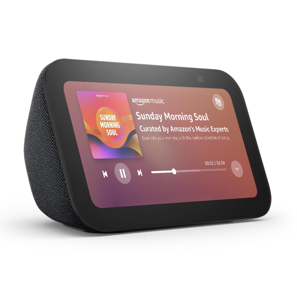 Amazon Echo Show 5 (Newest Gen) Smart Display with Alexa | 5.5" Touchscreen | Bluetooth, Wi-Fi & Enhanced Sound | Charcoal