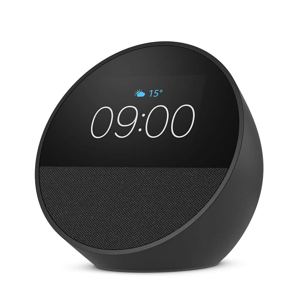 Amazon Echo Spot (Newest Gen) Smart Alarm Clock with Alexa | Bluetooth & Wi-Fi Smart Speaker | Black
