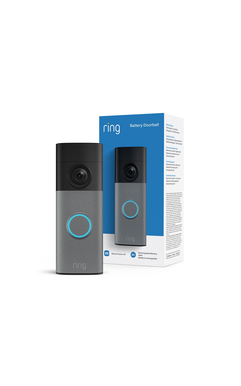 Ring Battery Video Doorbell (Latest Generation) | 2K Video | Wireless Smart Doorbell Camera | Night Vision | 6x Zoom