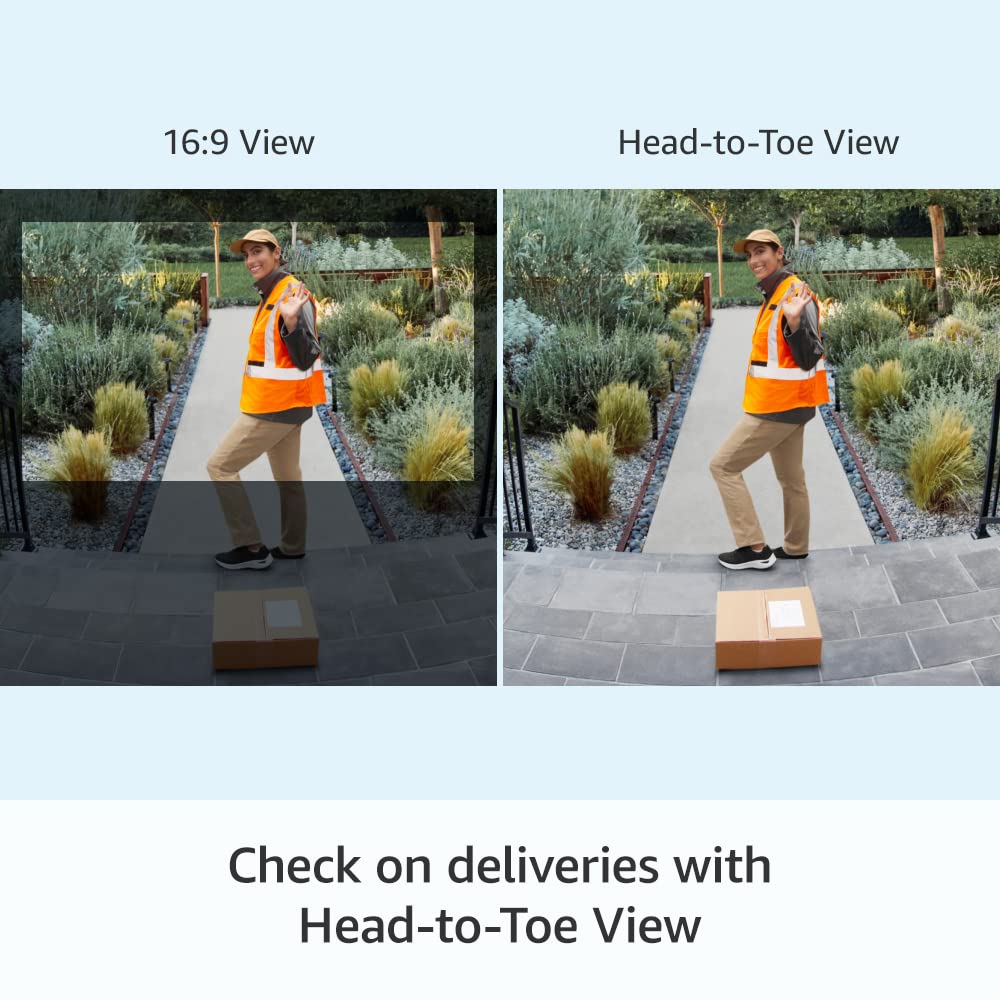 Ring Battery Video Doorbell Plus | 1536p HD Wireless Video Doorbell Camera | Head-to-Toe View | Quick Release Battery