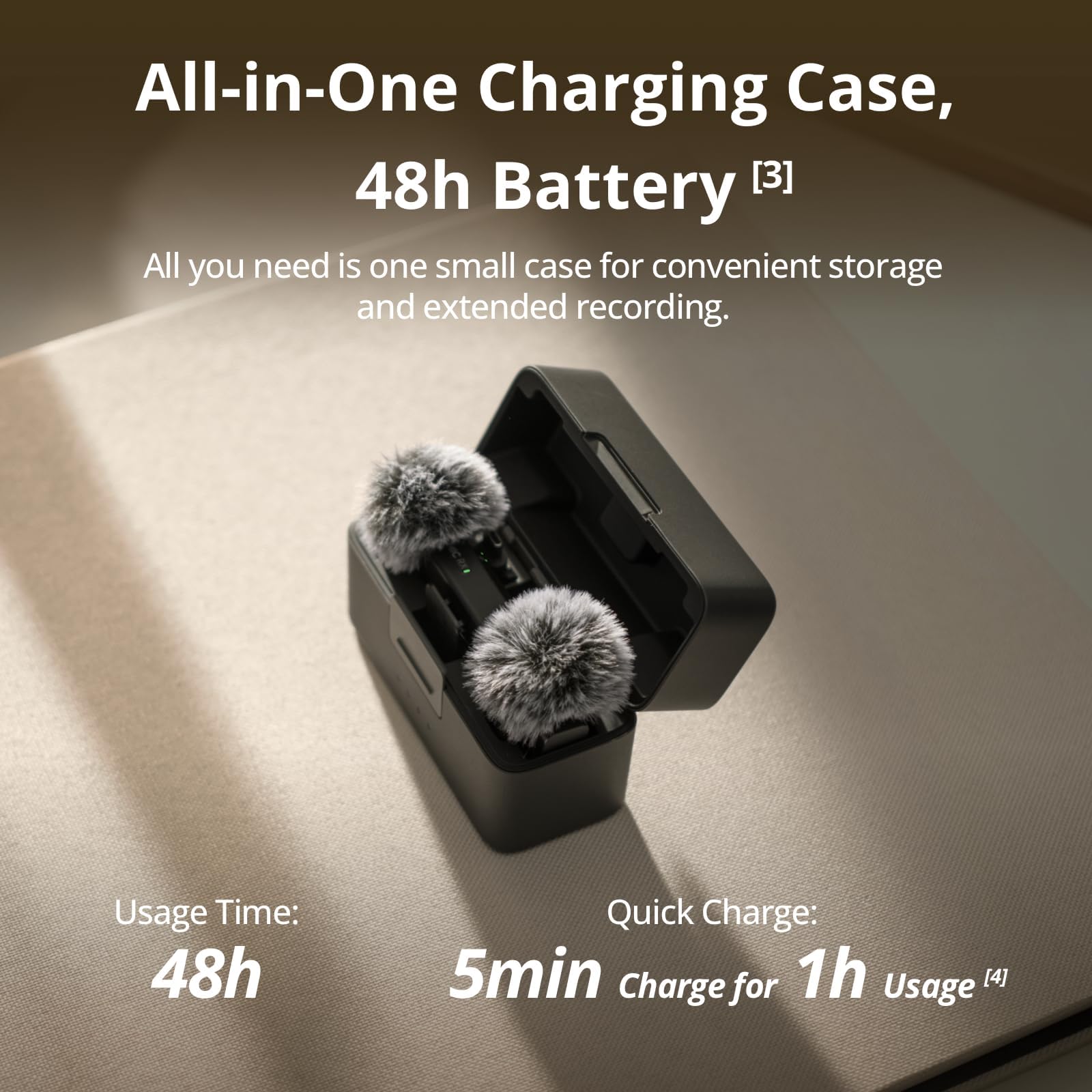 DJI Mic Mini Wireless Lavalier Microphone (2 TX + 1 RX + Charging Case) | 48H Battery | Noise Cancelling | Bluetooth | iPhone, Android & Camera