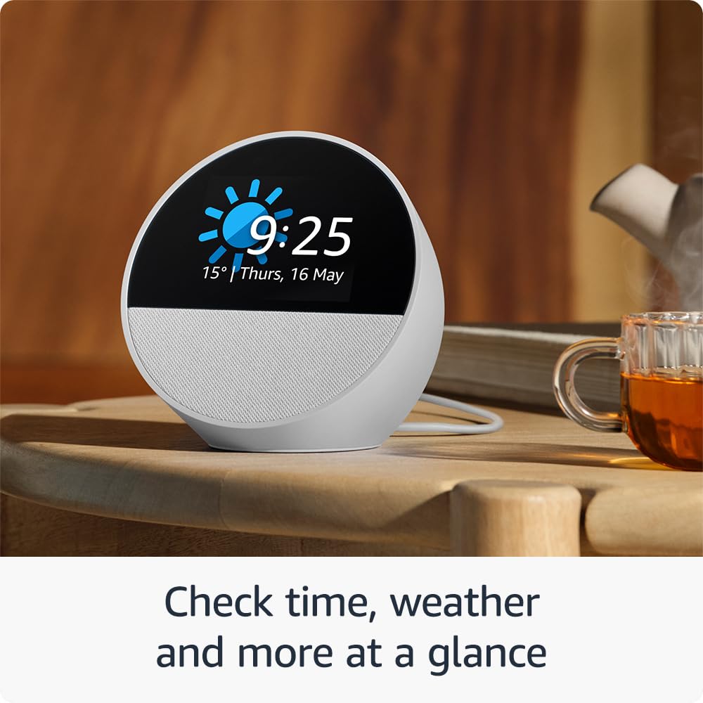 Amazon Echo Spot (Newest Gen) Smart Alarm Clock with Alexa | Bluetooth & Wi-Fi Smart Speaker | Black
