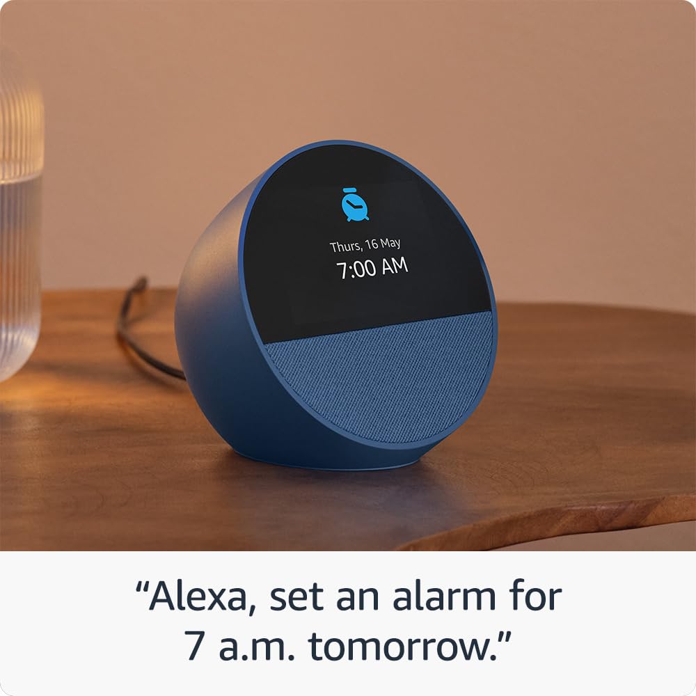 Amazon Echo Spot (Newest Gen) Smart Alarm Clock with Alexa | Bluetooth & Wi-Fi Smart Speaker | Black