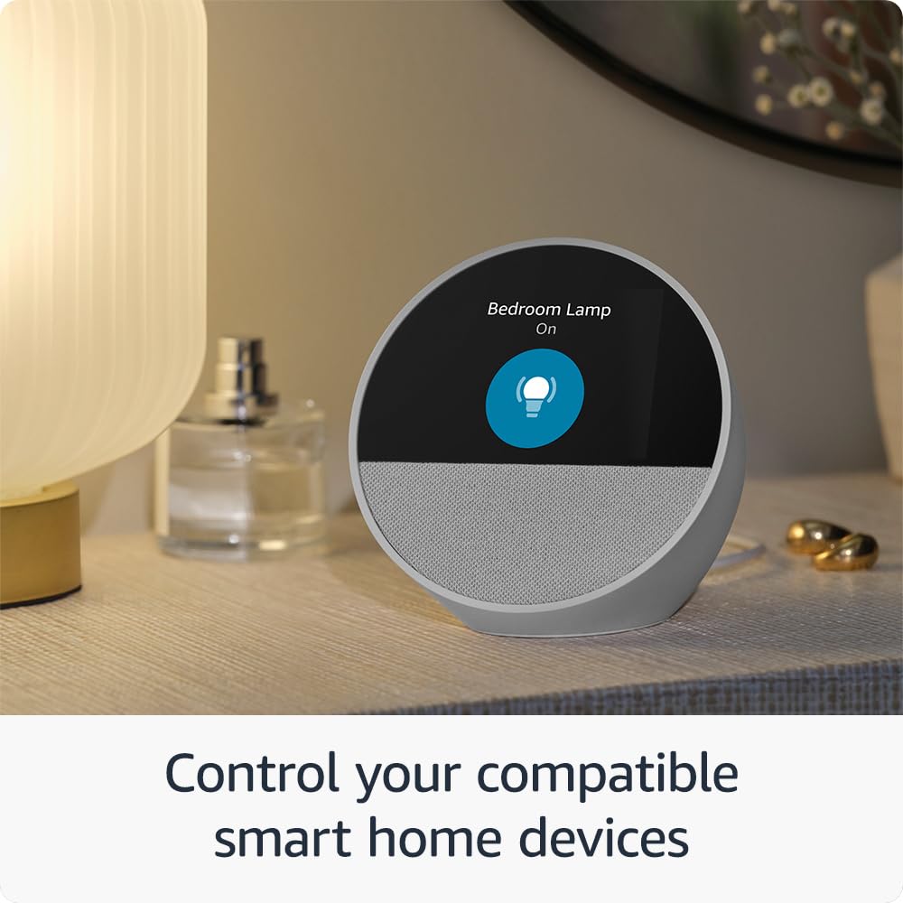 Amazon Echo Spot (Newest Gen) Smart Alarm Clock with Alexa | Bluetooth & Wi-Fi Smart Speaker | Black