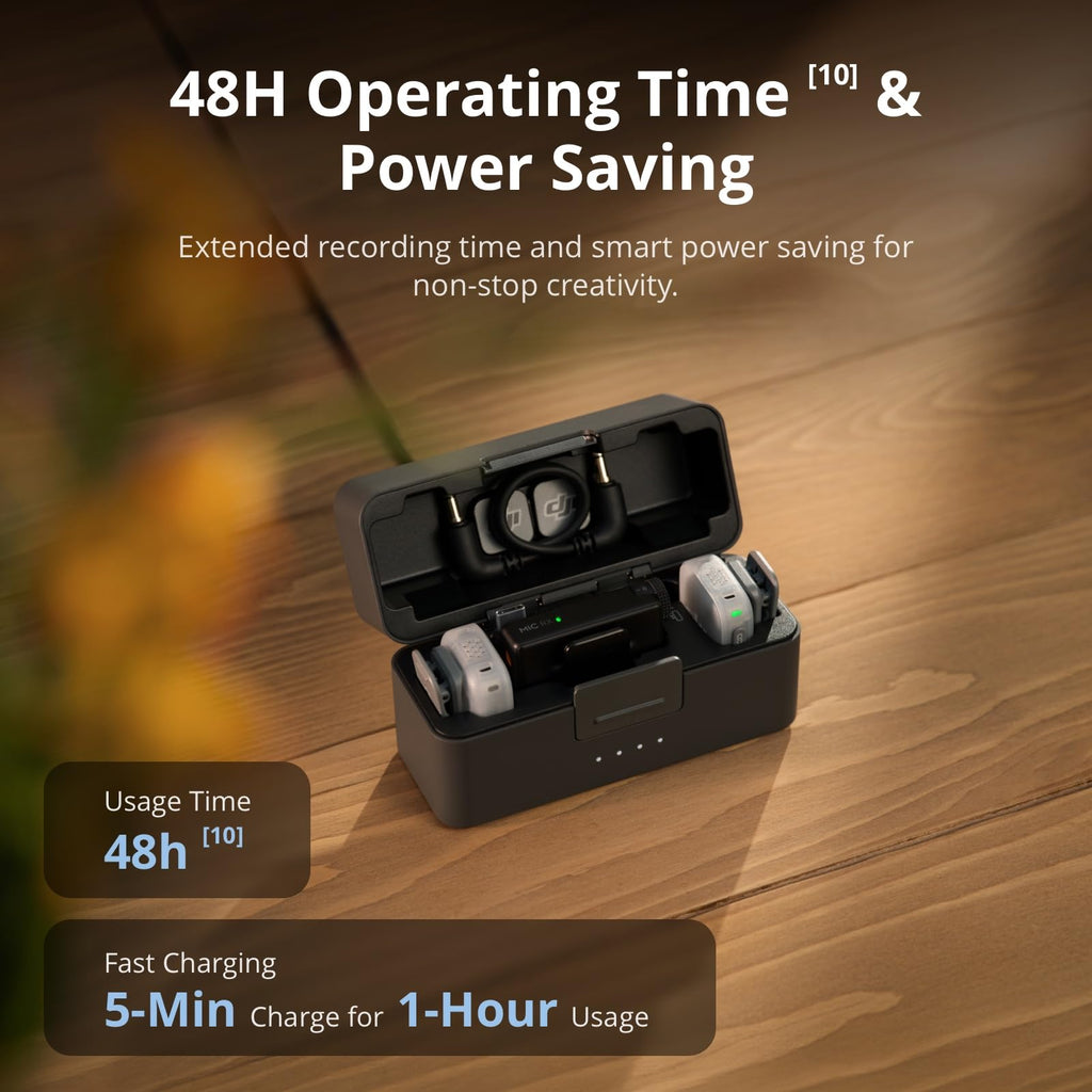 DJI Mic Mini 2 Wireless Lavalier Microphone | 24H Battery, Noise Cancelling & Charging Case