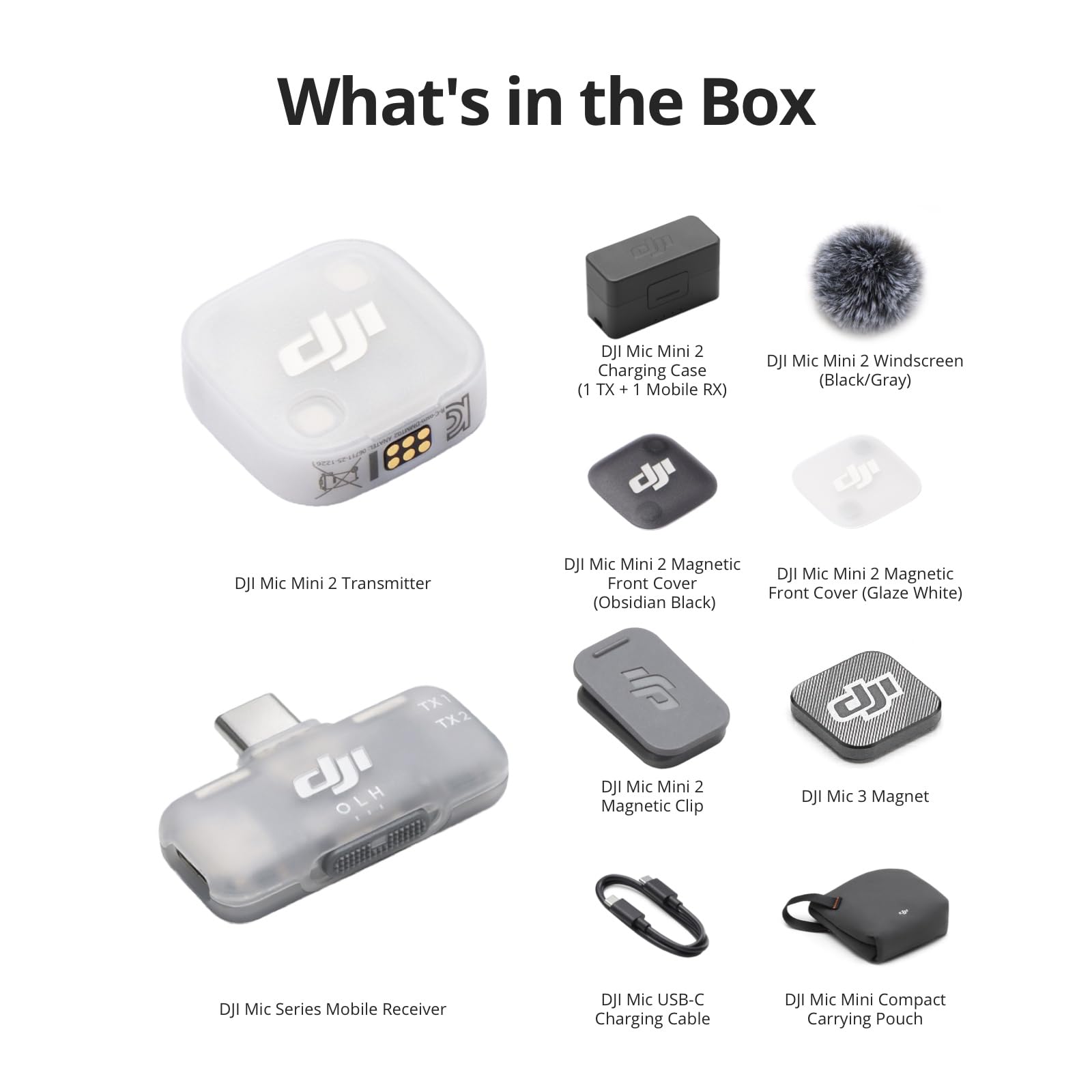 DJI Mic Mini 2 Wireless Lavalier Microphone | 24H Battery, Noise Cancelling & Charging Case